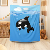 Niedlicher kleiner Orca-Wal im Ozean Fleecedecke