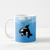 Niedlicher kleiner Orca-Wal im Ozean Kaffeetasse (Links)