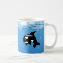 Niedlicher kleiner Orca-Wal im Ozean Kaffeetasse