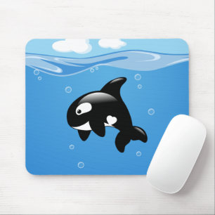Niedlicher kleiner Orca-Wal im Ozean Mousepad