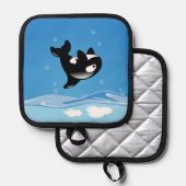 Niedlicher kleiner Orca-Wal im Ozean Topflappen (Vorderseite/Rückseite)