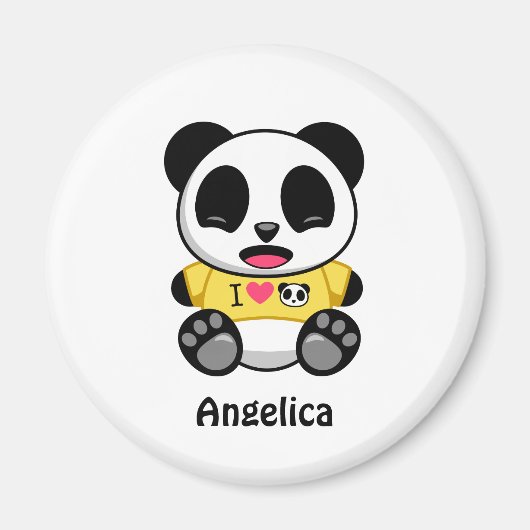 Niedlicher kleiner Panda auf Weiß Magnet (Vorne)