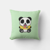 Niedlicher kleiner Panda in gelbem T - Shirt auf G Kissen (Vorderseite)