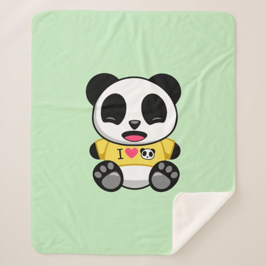 Niedlicher kleiner Panda in gelbem T - Shirt auf G Sherpadecke (Vorderseite)