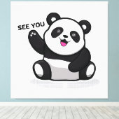 niedlicher kleiner Panda Leinwanddruck (Insitu (Holzboden))