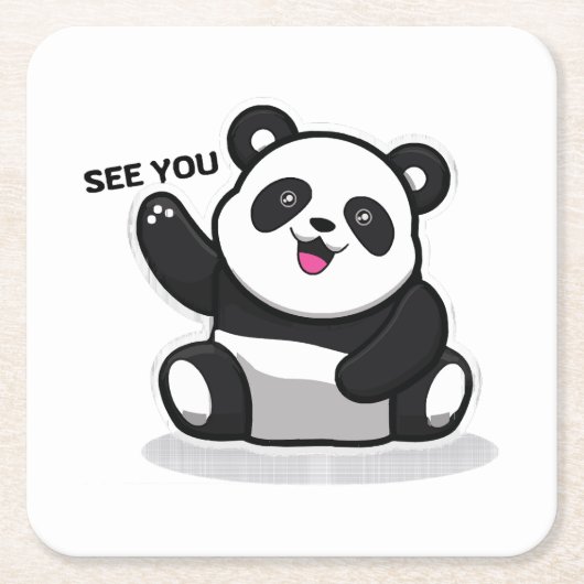 niedlicher kleiner Panda Rechteckiger Pappuntersetzer (Vorderseite)