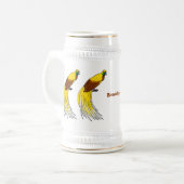 Niedlicher kleiner Paradiesvogel Bierglas (Vorderseite Links)