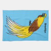 Niedlicher kleiner Paradiesvogel Geschirrtuch (Horizontal)