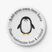 Niedlicher kleiner Penguin Pappteller (Vorderseite)