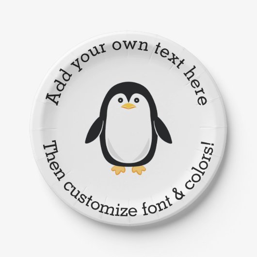 Niedlicher kleiner Penguin Pappteller (Vorderseite)