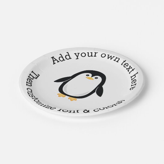 Niedlicher kleiner Penguin Pappteller (Schrägansicht)