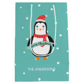 Niedlicher kleiner Penquin "Frohe Weihnachten" Per Mittlere Geschenktüte (Rückseite)