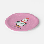 Niedlicher kleiner Penquin "Frohe Weihnachten" Per Pappteller (Schrägansicht)