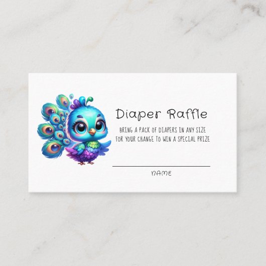 Niedlicher Kleiner Pfauenspulenspulenspuller Visitenkarte (Vorderseite)