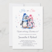 Niedlicher kleiner Pinguin, er oder sie Winter Gen Einladung (Vorderseite)