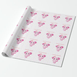 Niedlicher kleiner Pink-Baby-Elefant Geschenkpapier