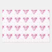 Niedlicher kleiner Pink-Baby-Elefant Geschenkpapier Set (Vorderseite 2)