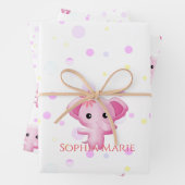 Niedlicher kleiner Pink-Baby-Elefant Geschenkpapier Set (Beispiel)