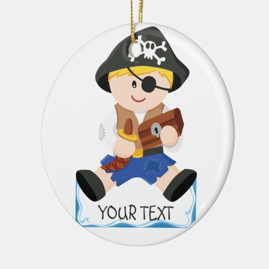 Niedlicher kleiner Pirat Keramikornament (Links)