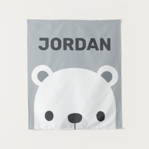 Niedlicher kleiner Polar-Bär mit Personalisiertem Wandteppich
