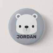 Niedlicher kleiner Polarbär mit Personalisiertem N Button (Vorderseite)