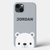 Niedlicher kleiner Polarbär mit Personalisiertem N Case-Mate iPhone Hülle (Rückseite)