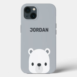 Niedlicher kleiner Polarbär mit Personalisiertem N iPhone 13 Hülle