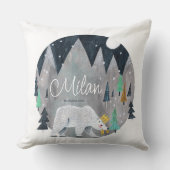 Niedlicher kleiner Polarbär mit Personalisiertem N Kissen (Vorderseite)