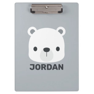 Niedlicher kleiner Polarbär mit Personalisiertem N Klemmbrett