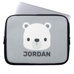 Niedlicher kleiner Polarbär mit Personalisiertem N Laptopschutzhülle