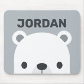 Niedlicher kleiner Polarbär mit Personalisiertem N Mousepad (Vorne)