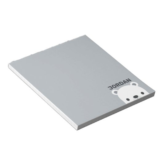 Niedlicher kleiner Polarbär mit Personalisiertem N Notizblock (angewinkelt)