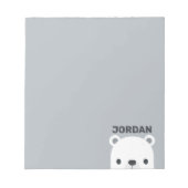 Niedlicher kleiner Polarbär mit Personalisiertem N Notizblock (Vorderseite)
