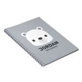 Niedlicher kleiner Polarbär mit Personalisiertem N Notizblock (Rechte Seite)