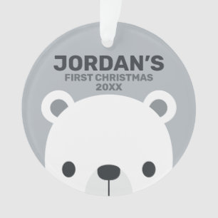 Niedlicher kleiner Polarbär mit Personalisiertem N Ornament