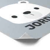 Niedlicher kleiner Polarbär mit Personalisiertem N Poster (Ecke)