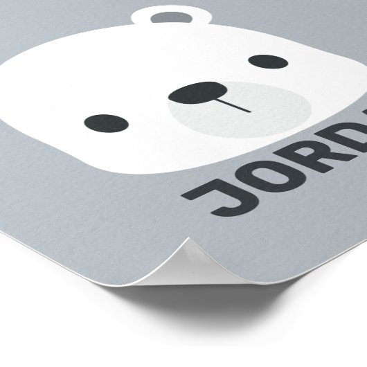 Niedlicher kleiner Polarbär mit Personalisiertem N Poster (Ecke)