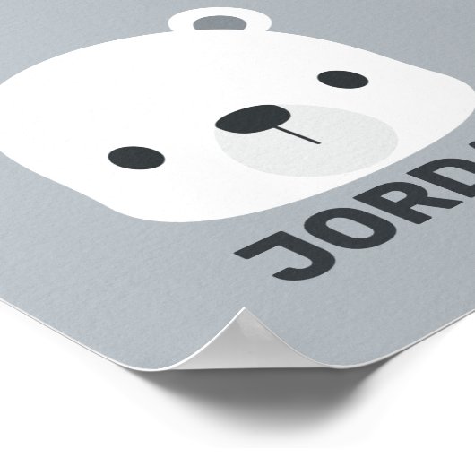 Niedlicher kleiner Polarbär mit Personalisiertem N Poster (Ecke)