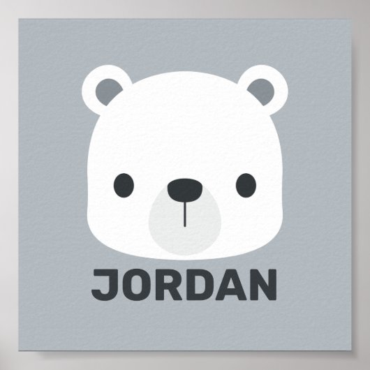 Niedlicher kleiner Polarbär mit Personalisiertem N Poster (Vorne)