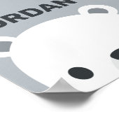 Niedlicher kleiner Polarbär mit Personalisiertem N Poster (Ecke)