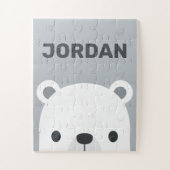 Niedlicher kleiner Polarbär mit Personalisiertem N Puzzle (Vertikal)