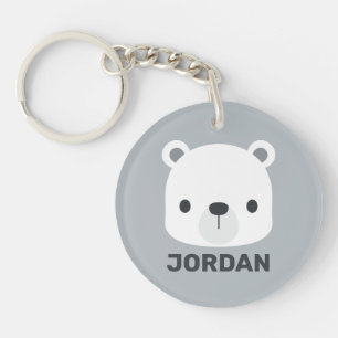 Niedlicher kleiner Polarbär mit Personalisiertem N Schlüsselanhänger