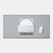 Niedlicher kleiner Polarbär mit Personalisiertem N Schreibtischunterlage (Tastatur & Maus)