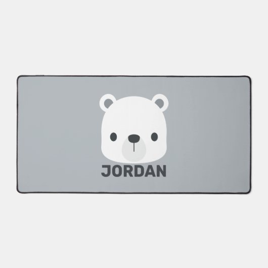 Niedlicher kleiner Polarbär mit Personalisiertem N Schreibtischunterlage (Vorderseite)