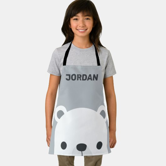 Niedlicher kleiner Polarbär mit Personalisiertem N Schürze (Insitu)