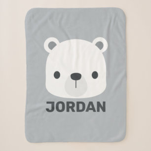 Niedlicher kleiner Polarbär mit Personalisiertem N Sherpadecke