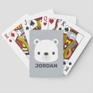 Niedlicher kleiner Polarbär mit Personalisiertem N Spielkarten