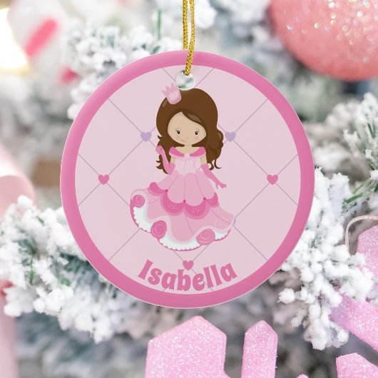 Niedlicher kleiner Prinzessin Pink Custom Keramik Ornament