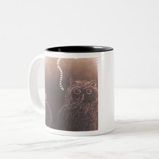 Niedlicher kleiner Puffsack Typ und Blitz Zweifarbige Tasse (Vorderseite Links)