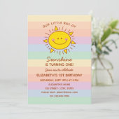 Niedlicher kleiner Ray des Sonnenscheins zum erste Einladung (Stehend Vorderseite)